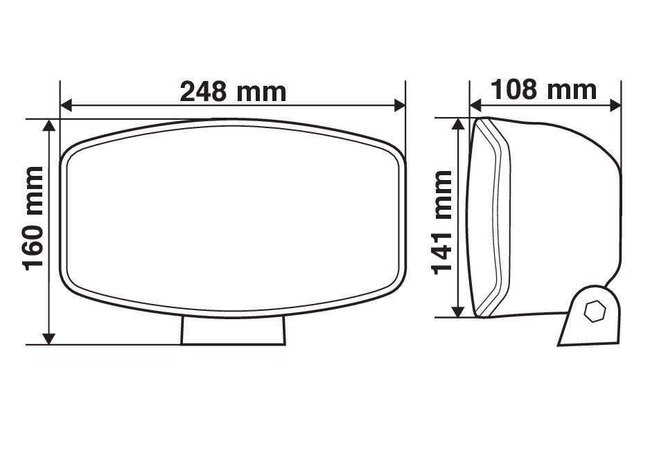 Pilot Pluton, faro alogeno di profondità con luce di posizione a led 248x141 mm