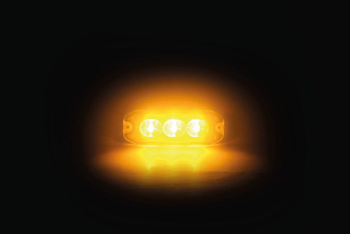 Lampa Luce di segnalazione multifunzione a 3 Led, 9/32V - 80x29 mm - Arancio 72989