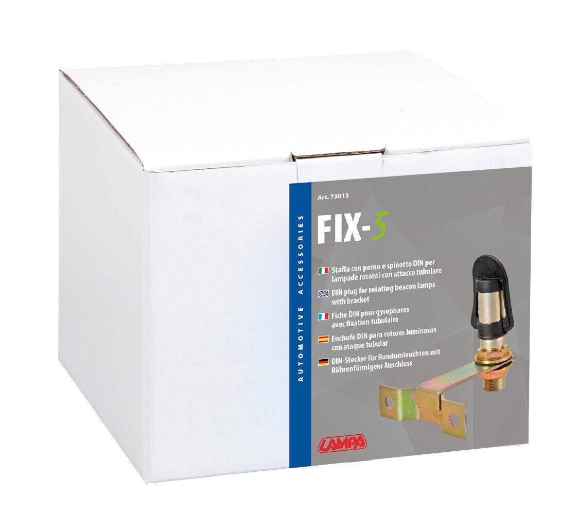 Fix-5 Staffa con perno e spinotto DIN per luce di segnalazione attacco tubolare 73013