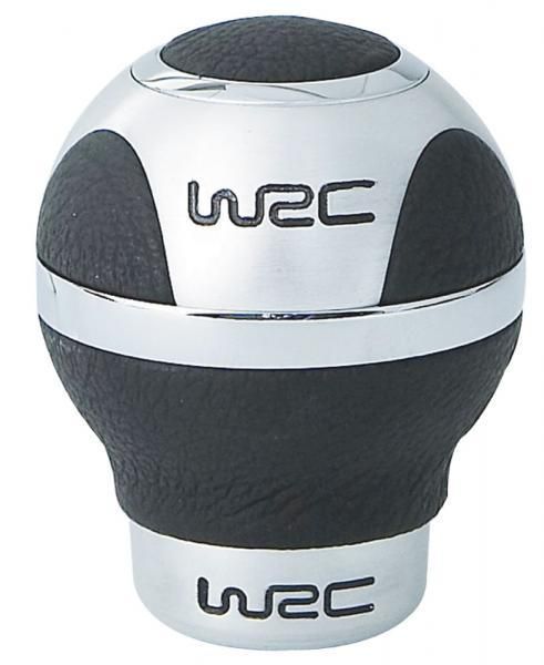 Pomo de cambio WRC de aluminio y cuero negro (3 lados)