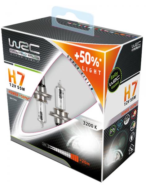 Wrc Coppia lampadine +50% LIGHT H7 55W