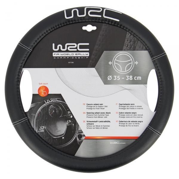 WRC Lenkradbezug aus schwarzem Kunstleder
