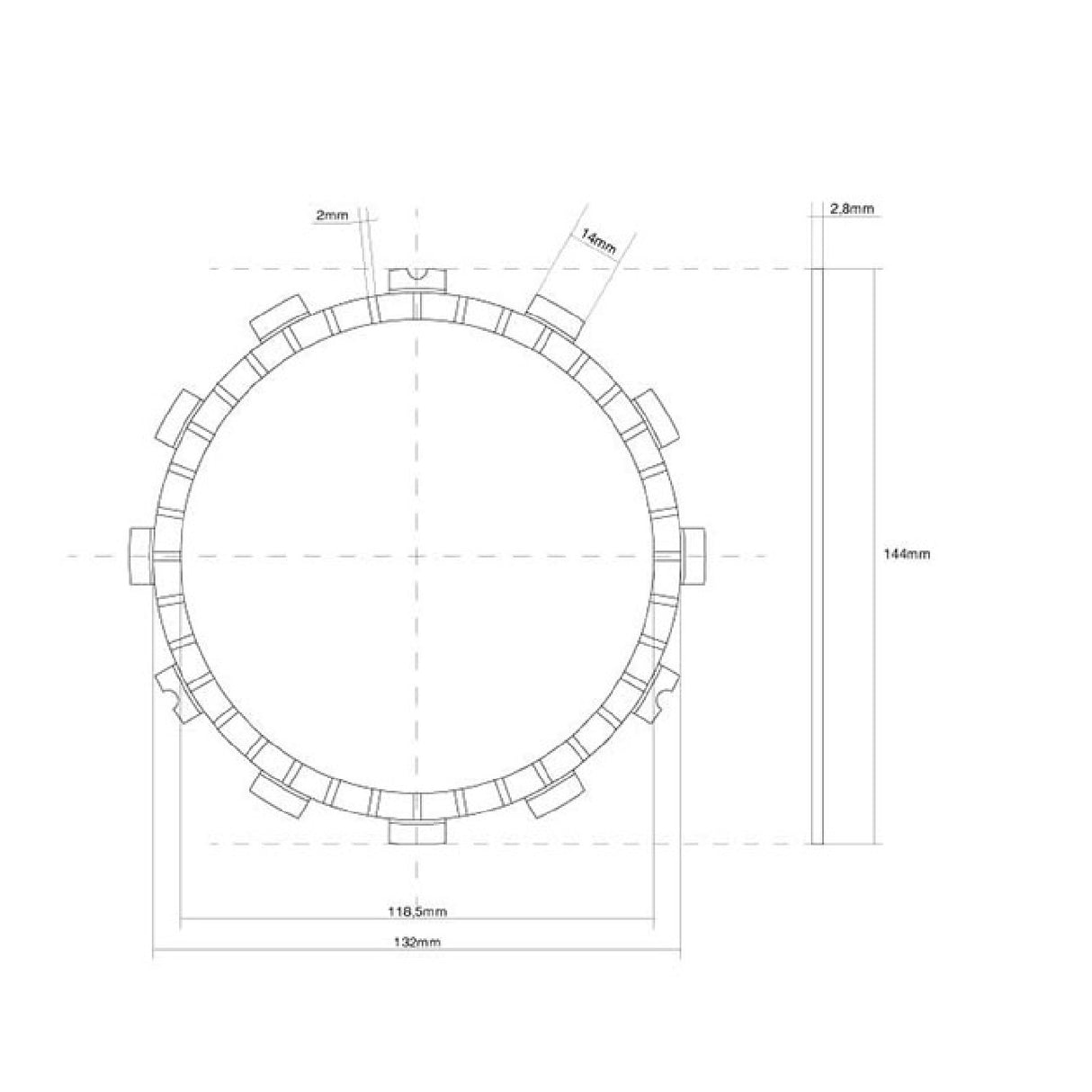 FCC VP-3071 Disco frizione guarnito singolo SUZUKI GSX R (K6/K7) 600 CC 06/07