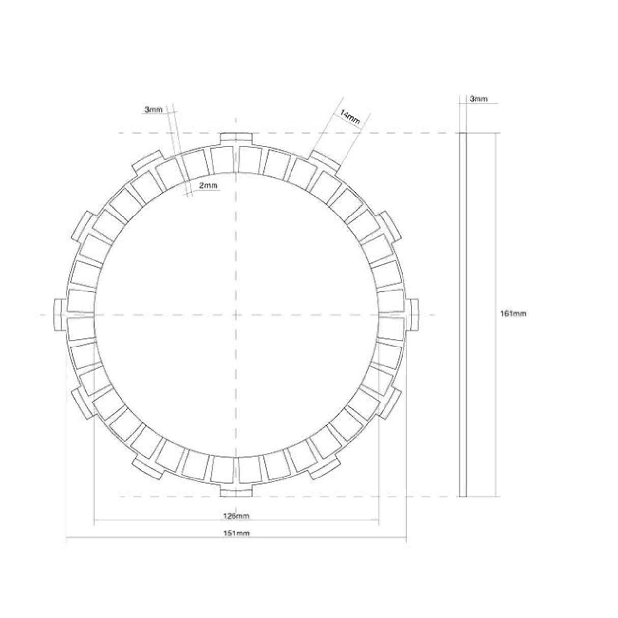 FCC-Einscheiben-Kupplungsscheibe KAWASAKI GPZ Turbo (ZX750E1/E2) 750 cm³ 84/85