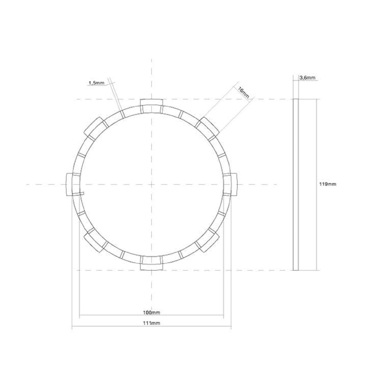 FCC-Einscheiben-Kupplungsscheibe HONDA CB TT (JC06) 125 cm³ 90
