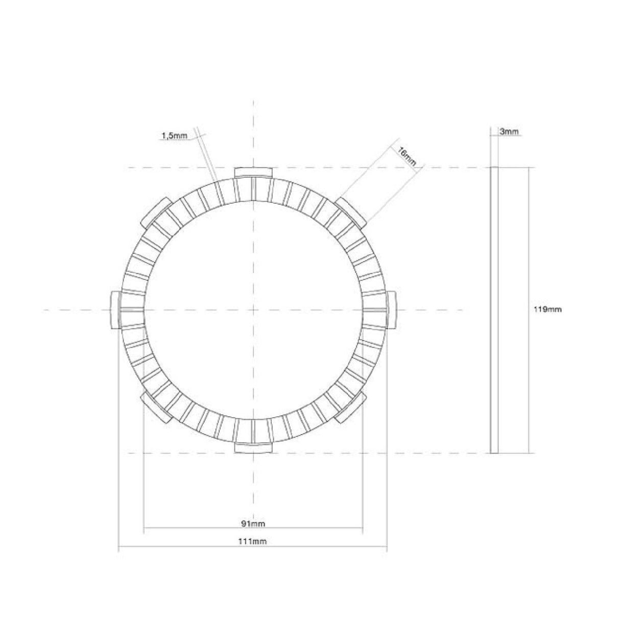 FCC Einscheiben-Kupplungsscheibe KAWASAKI KX RA 80 cm³ 98/00