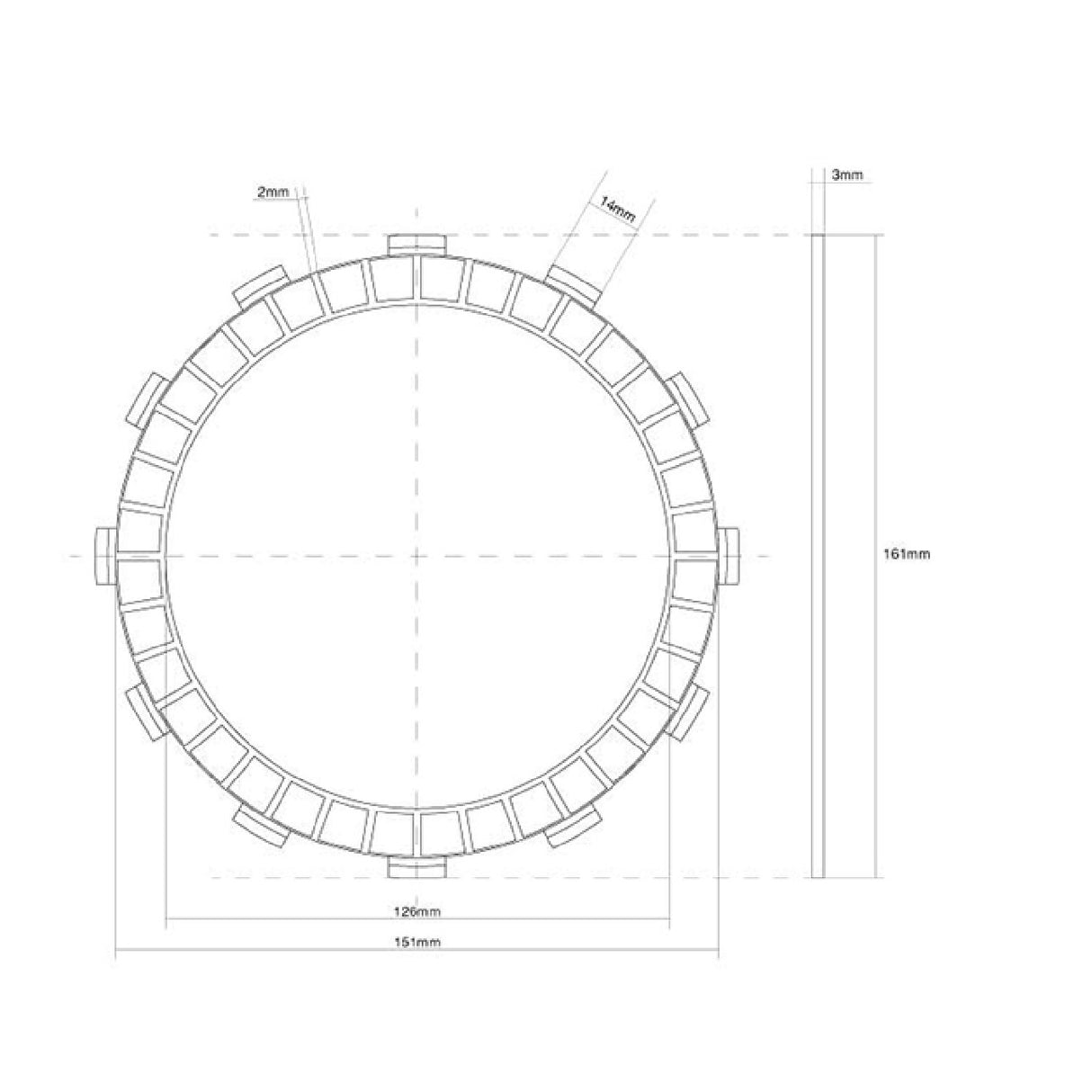 FCC-Einscheiben-Kupplungsscheibe KAWASAKI ZR7/ZR7S (ZR750F) 750 cm³ 99/04