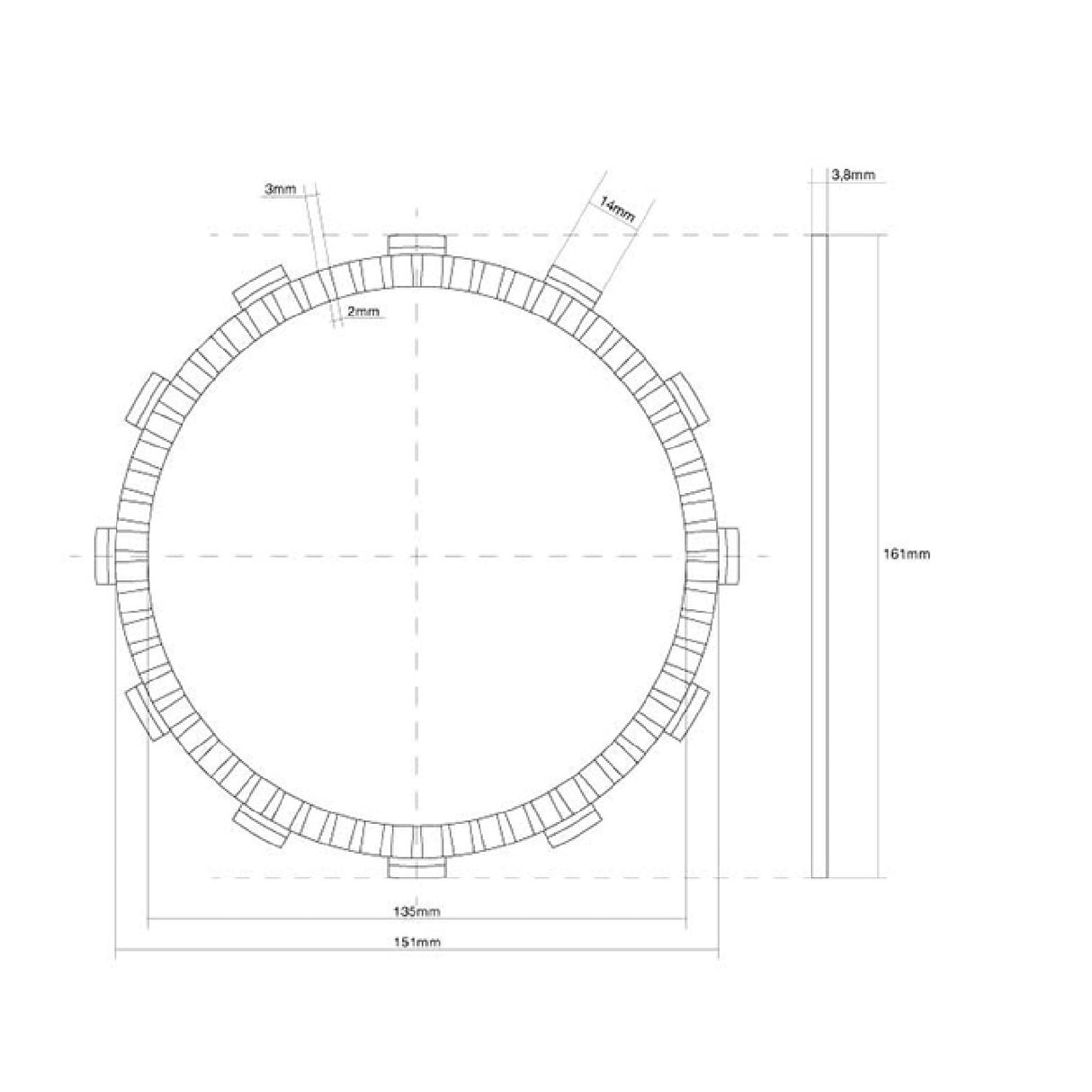 FCC Disco frizione guarnito singolo HONDA VTR SP1 VTR SP2 RC51 1000 02/06