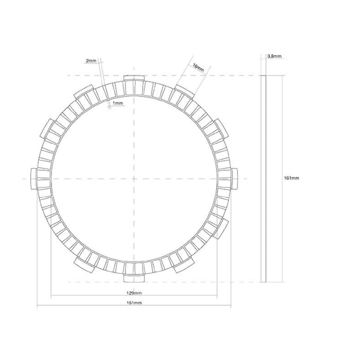 FCC Disco frizione guarnito singolo HONDA VTR SP1 VTR SP2 RC51 1000 01/02