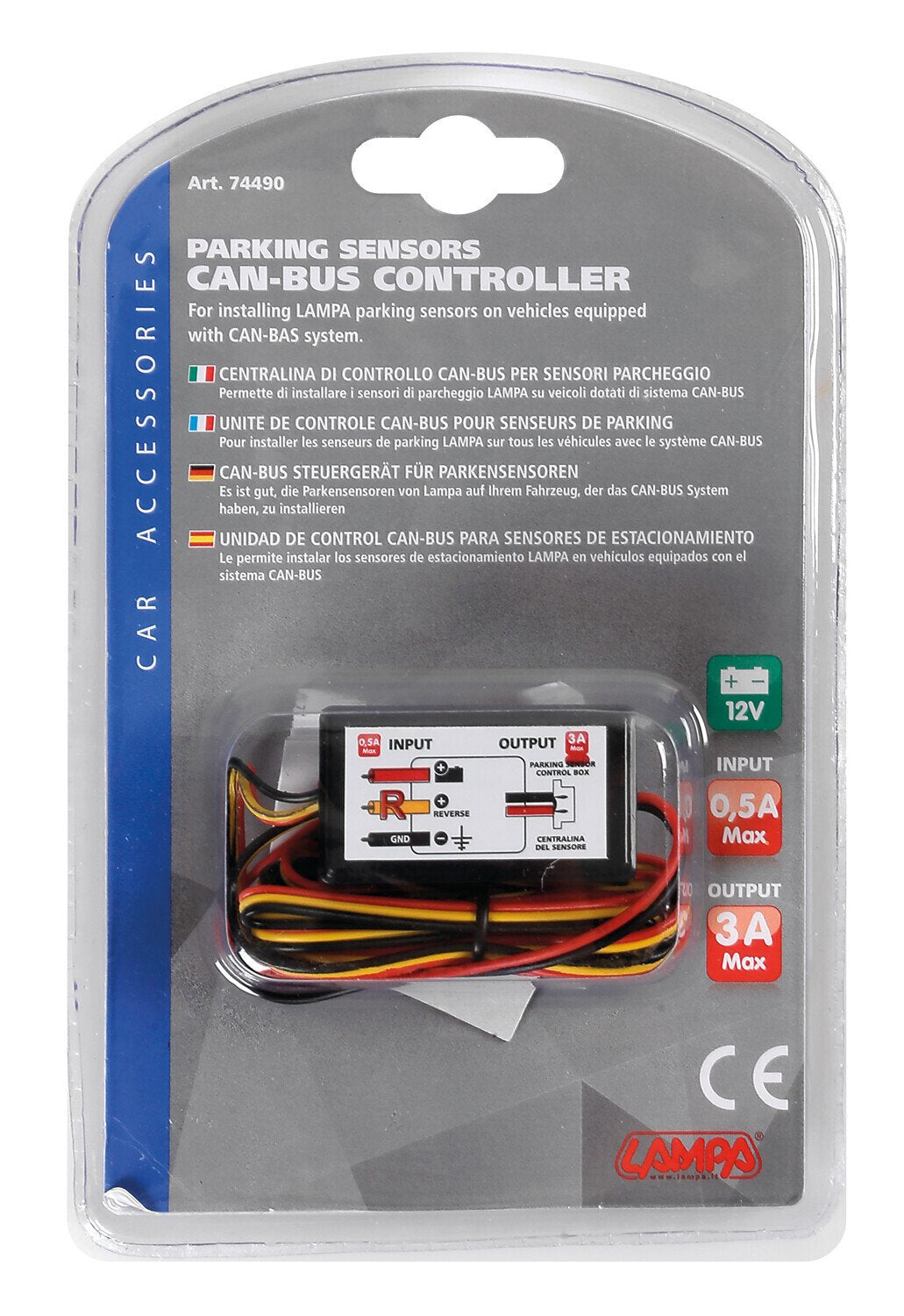 Lampa Centralina di controllo Can-bus per kit sensori parcheggio, 12V 74490
