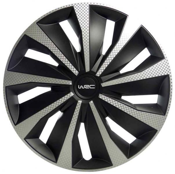 Wrc Juego de 4 tapacubos estilo carbono de 16''