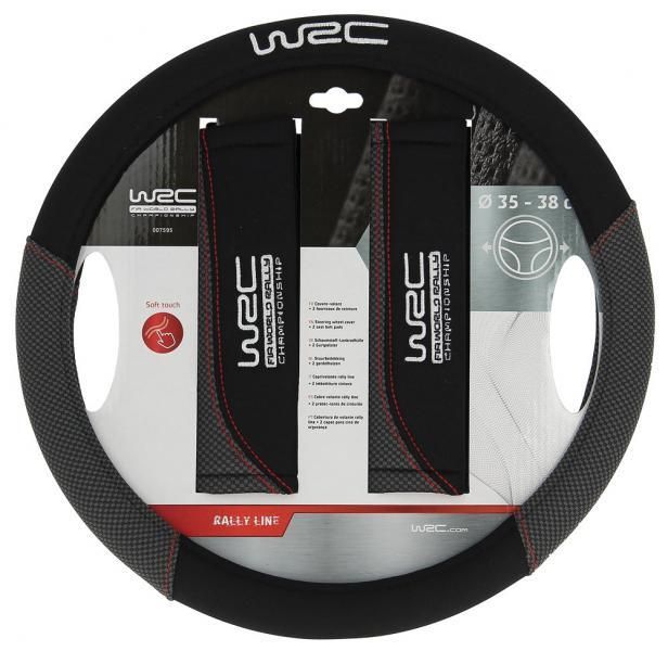 WRC-Lenkradbezug + 2 Rally Line-Sicherheitsgurtpolster