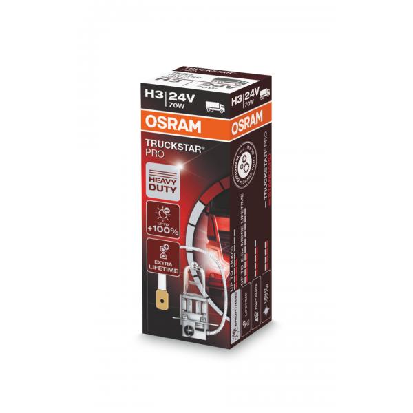 Osram 24V Truckstar Pro Glühbirne – H3 – 70W – PK22s – 1 Stück – Verpackung