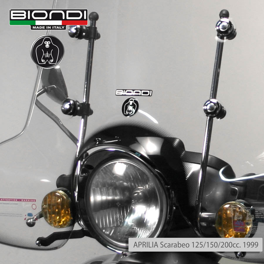 Biondi Parabrezza Club Aprilia Scarabeo 125/150 cc 1999-2006 con Attacchi