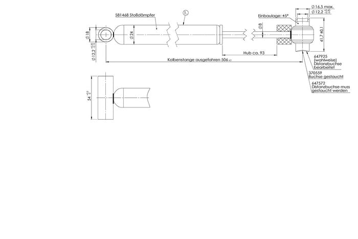 New model 161S drawbar shock absorber without AL-KO slot