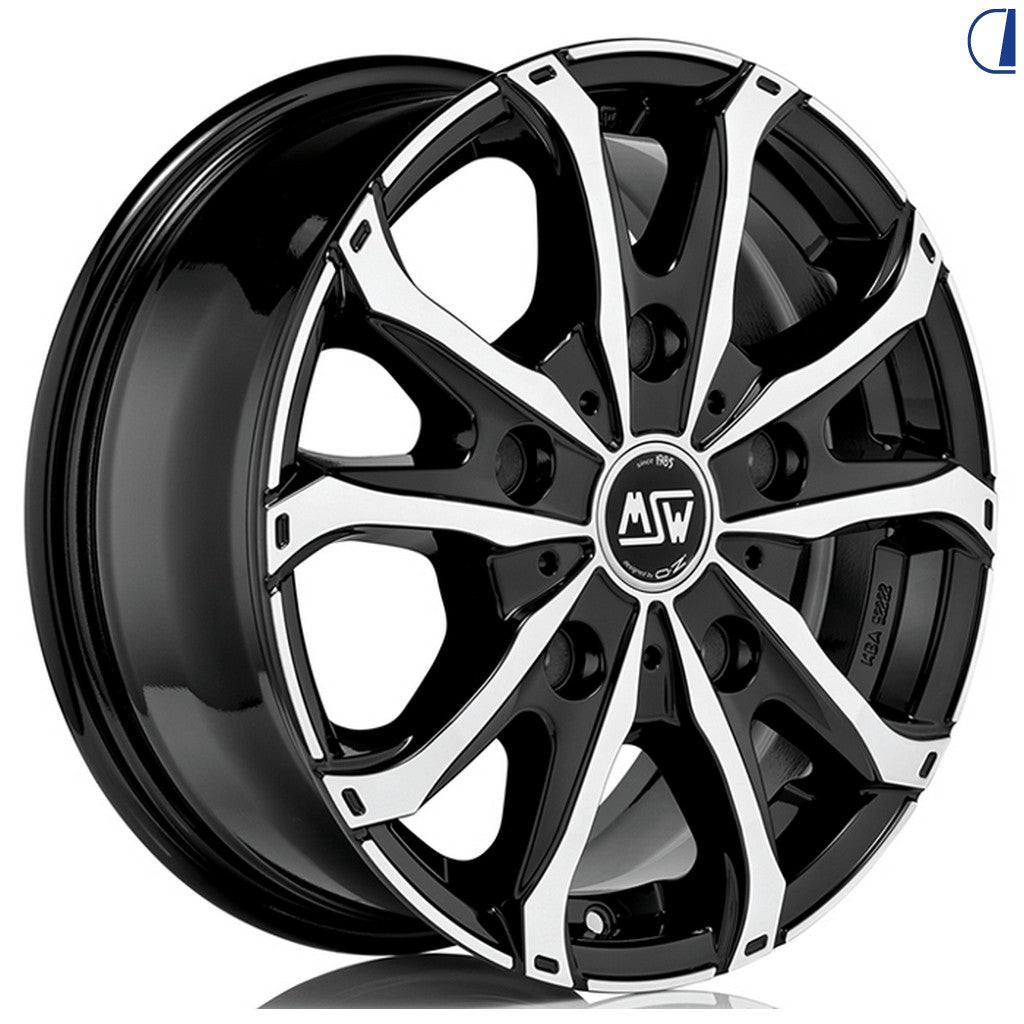 OZ MSW 48 Van cerchio in lega 6.5x16" 5/118 Gloss Black Full Polished