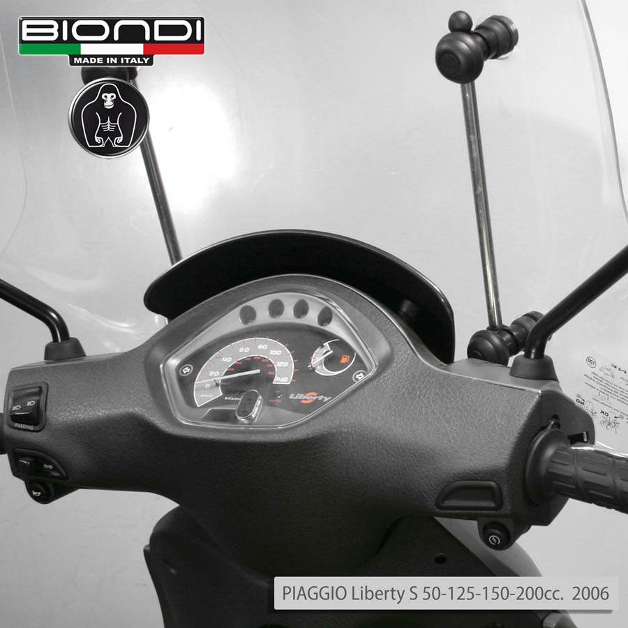 Biondi Parabrezza Z Trasparente Piaggio Liberty RST 50/125/200 cc 2004-2015 con Attacchi