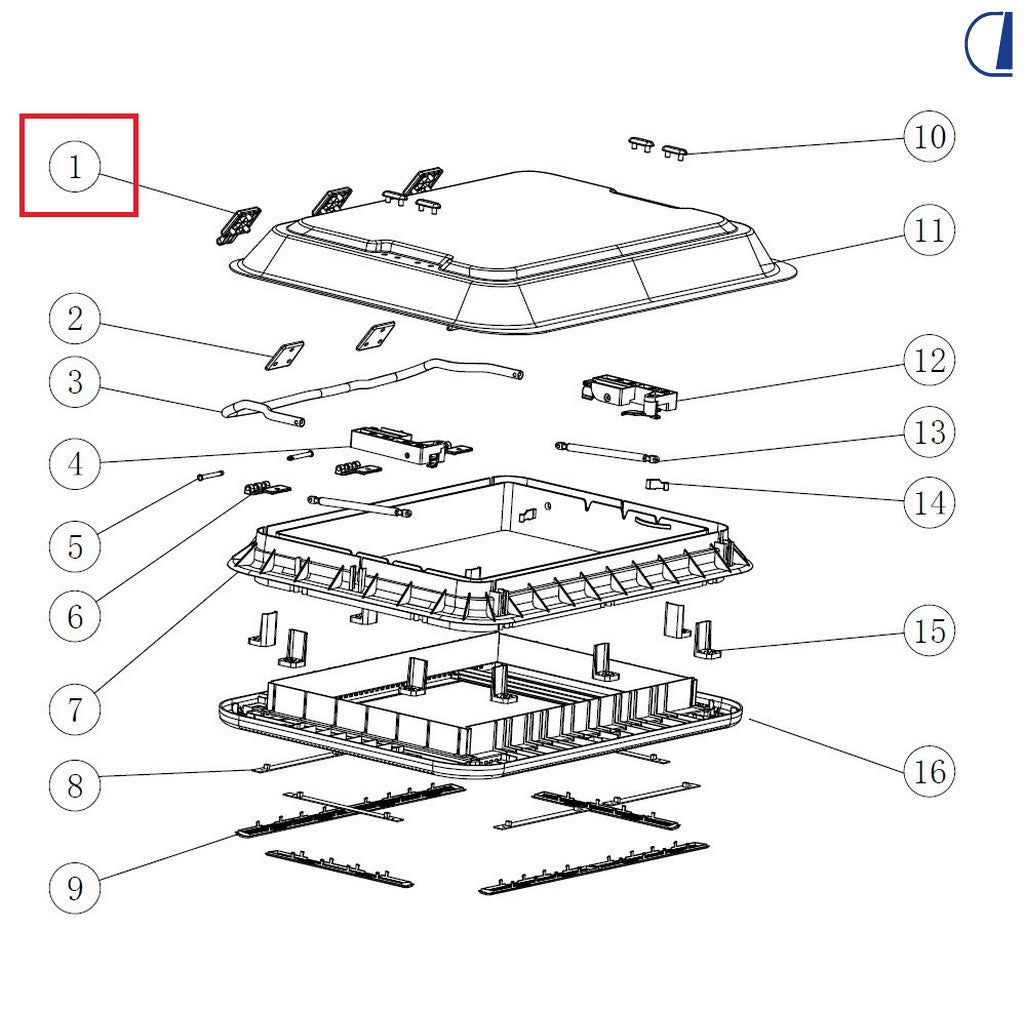 Base cerniera per cupola oblò Di-Tec 700x500