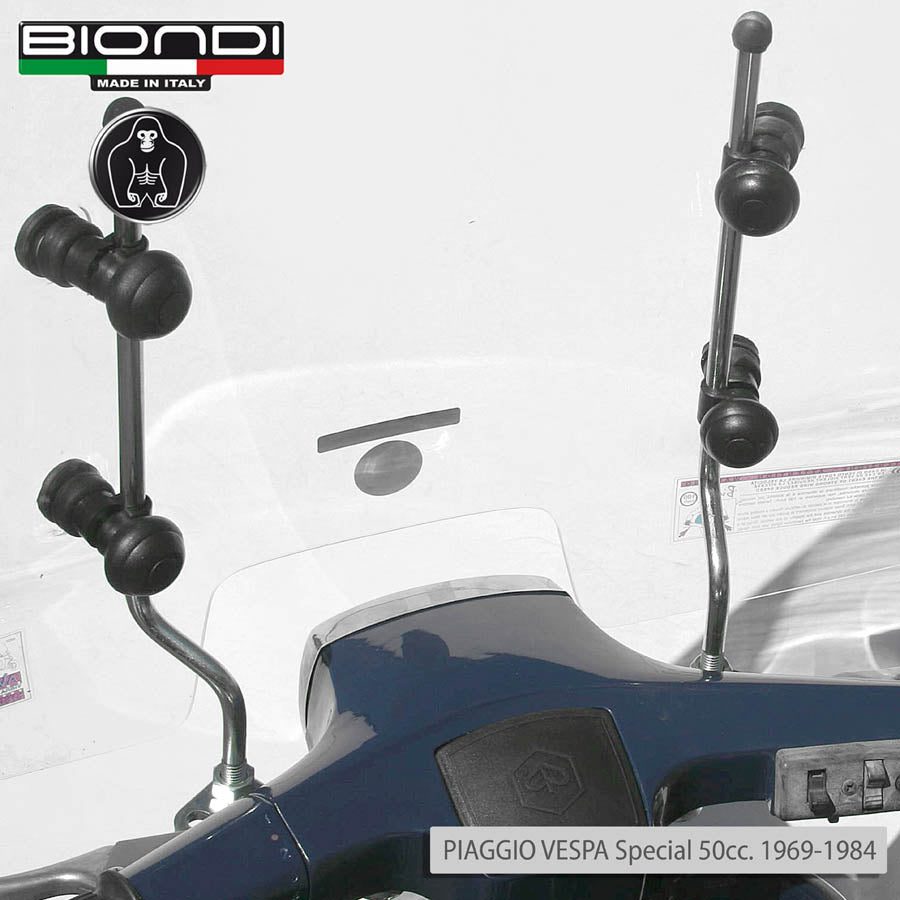 Biondi Parabrezza Club Piaggio Vespa Special 1985 con Kit Attacchi