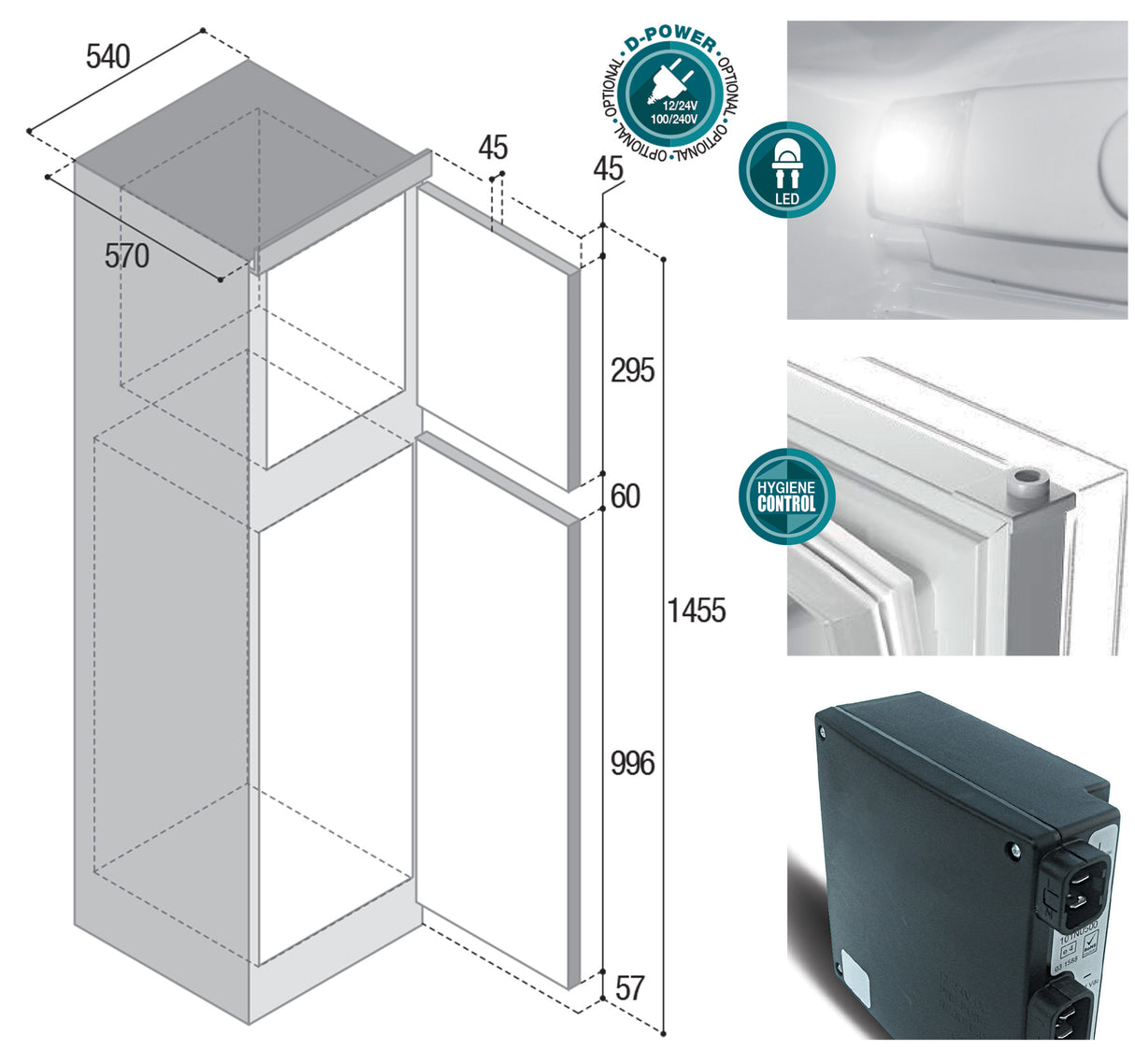 Vitrifrigo C220 DP Doppeltür-Bootskühlschrank