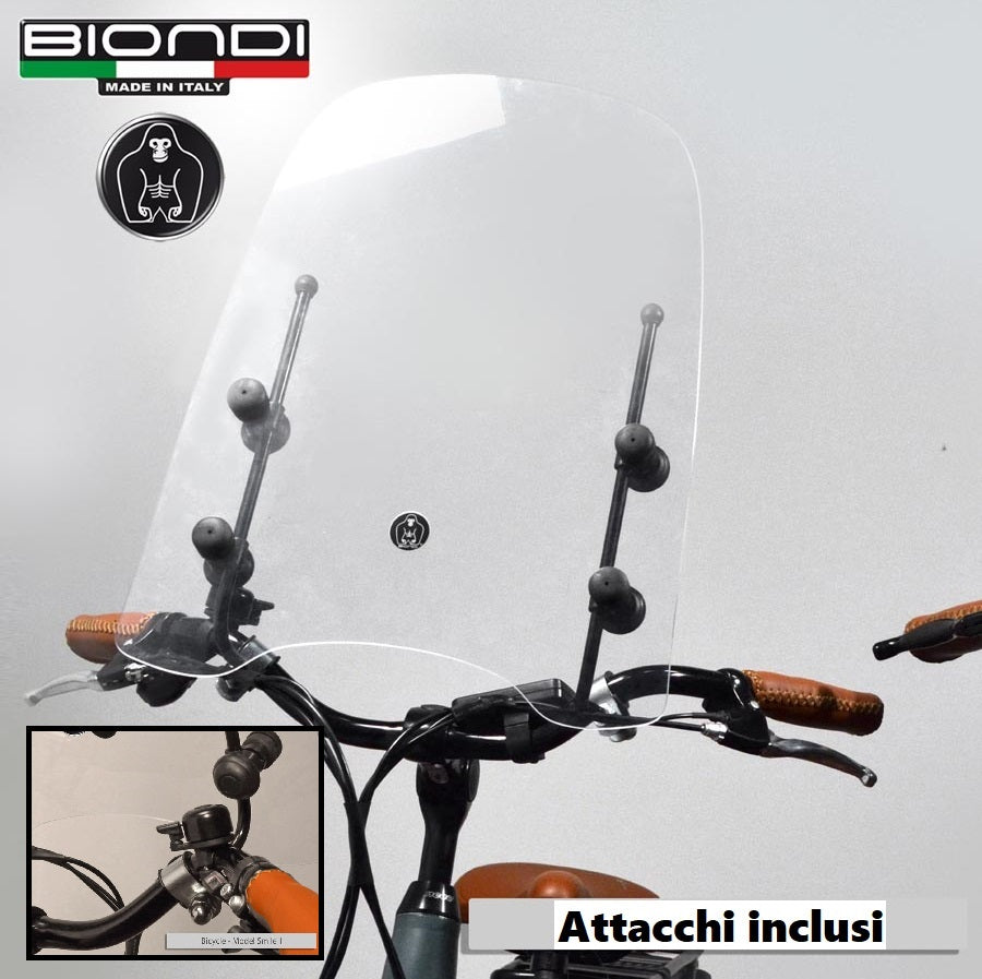 Biondi Parabrezza universale Z Bicicletta elettrica con attacchi al manubrio