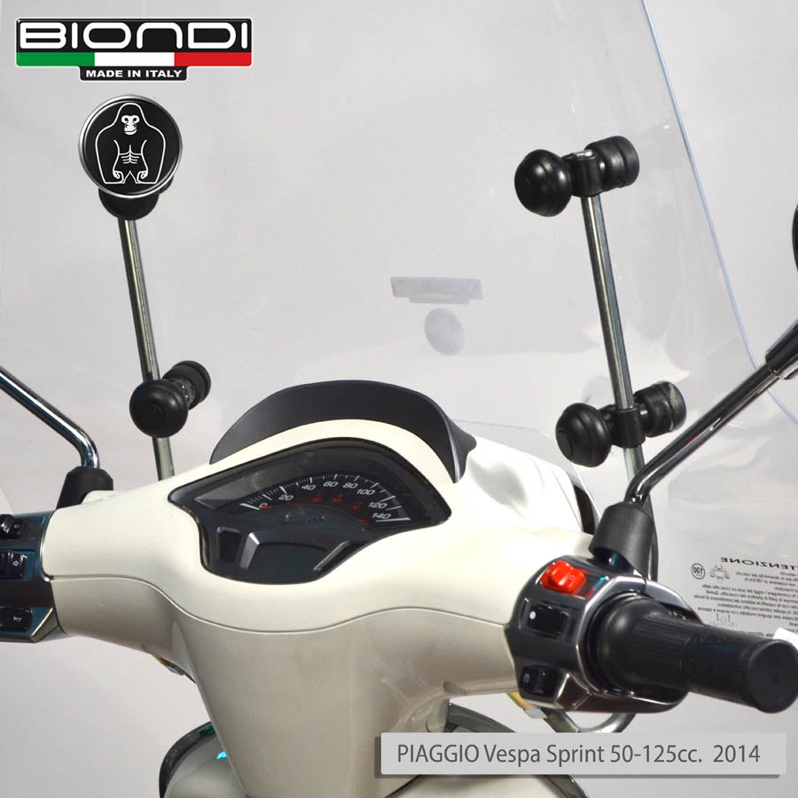 Biondi Parabrezza Z Trasparente + Attacchi Vespa Sprint 50 2T / 125 3V 2014