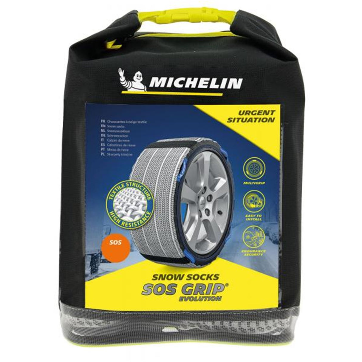 Calcetines de nieve para coche Michelin SOS Grip Evolution SOS7 para diferentes tamaños de neumáticos