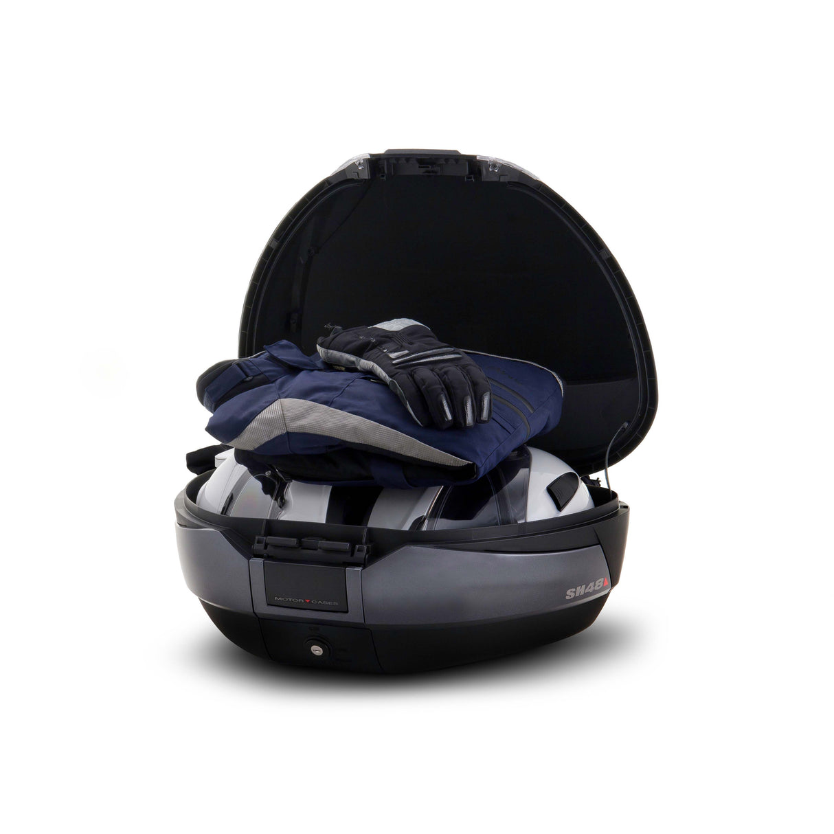 Baúl superior para motocicleta o scooter Shad SH48, gris oscuro/negro, D0B48300