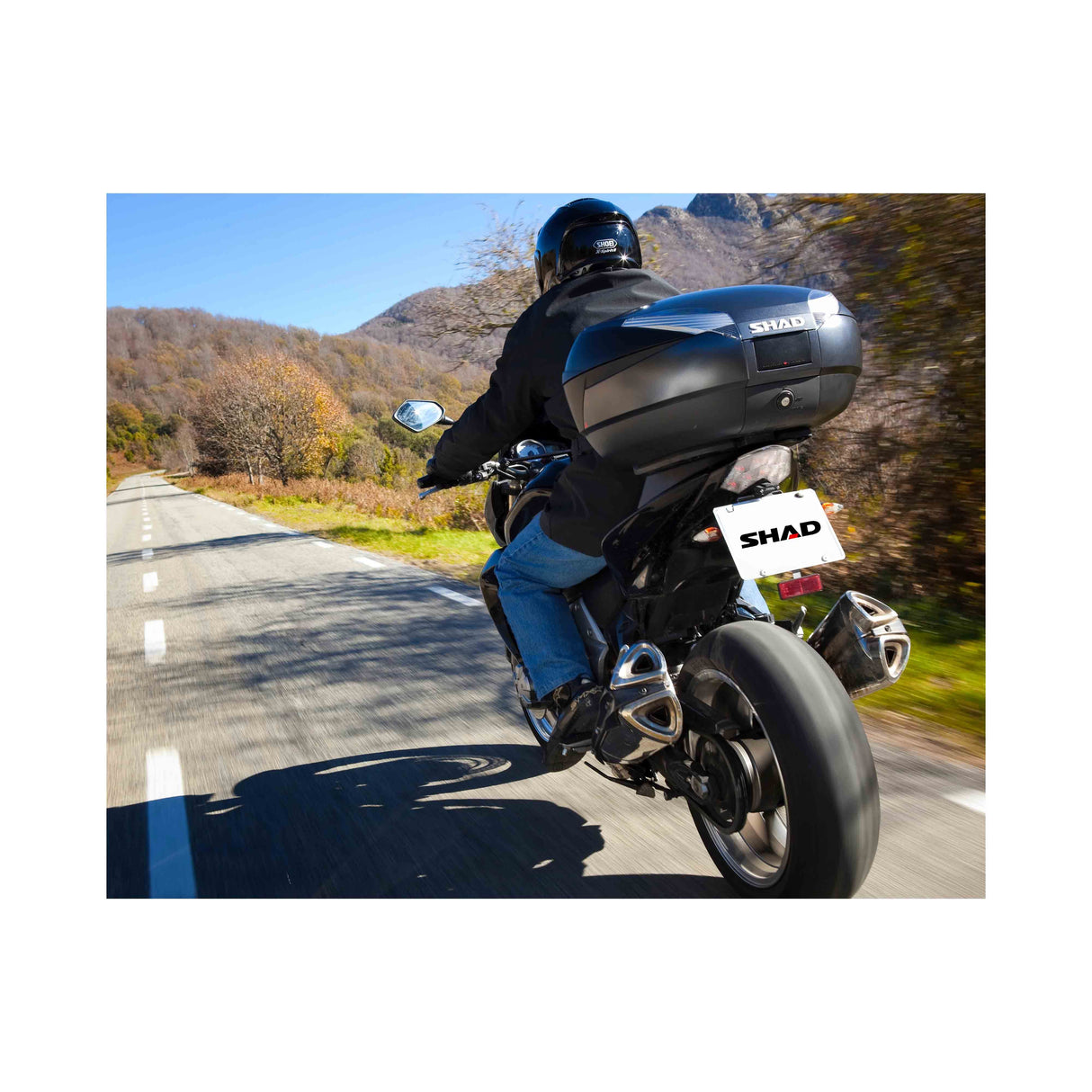 Baúl superior para motocicleta o scooter Shad SH48, gris oscuro/negro, D0B48300