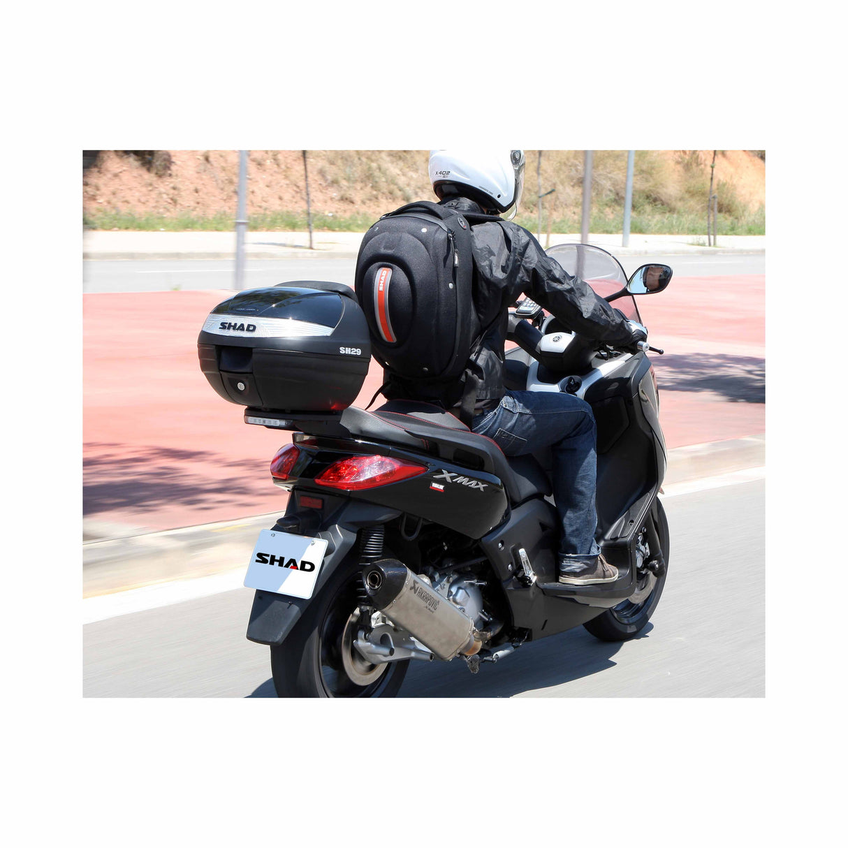 Baúl superior para motocicleta o scooter Shad SH29, negro, D0B29100