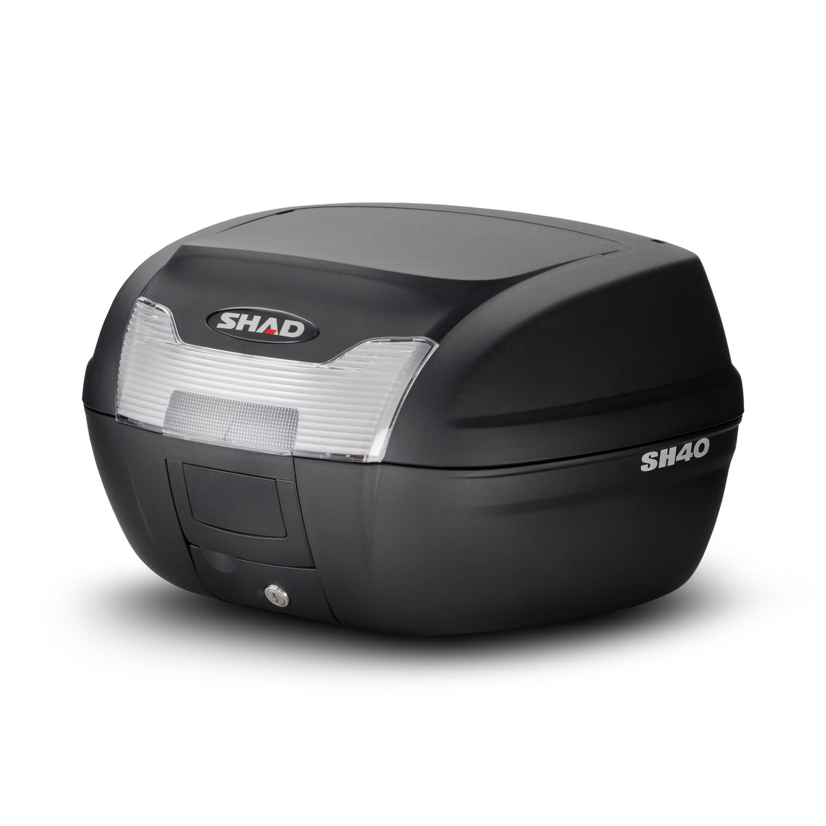 Baúl superior para motocicleta o scooter Shad SH40 con respaldo, color negro, D0B40100