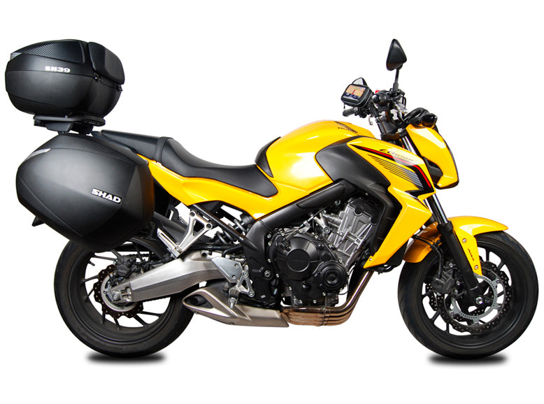 Kit de maletas laterales de aluminio SHAD SH38X + marco de sistema 3P para Honda CB650F 14>