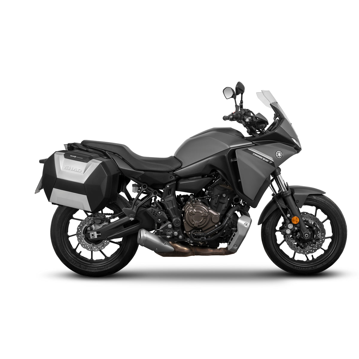SHAD SH38X Aluminium-Seitenkoffer-Kit + 3P-Systemrahmen für Yamaha Tracer 7 21>