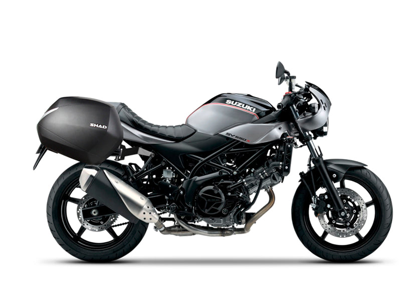 SHAD SH36 Carbon-Seitenkoffer-Kit + 3P-Systemrahmen Suzuki SV650 / SV650X 16