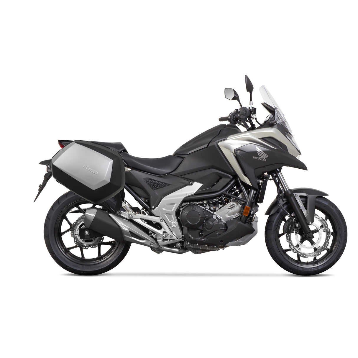 Kit de maletas laterales negras SHAD SH38X + chasis del sistema 3P Honda NC750X 21>