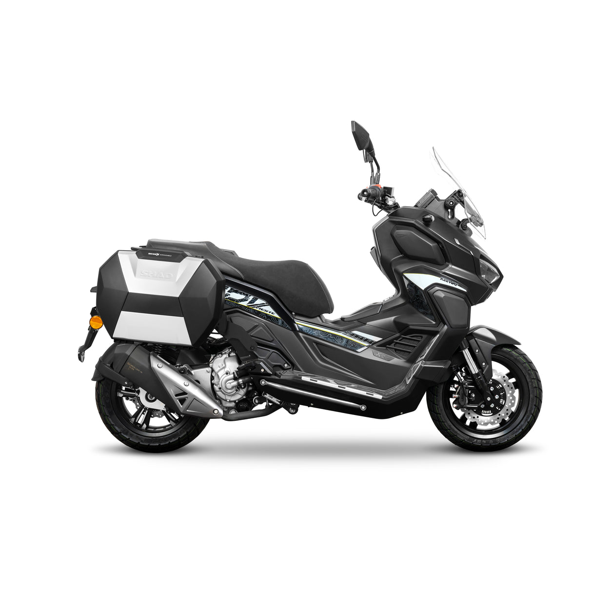 KIT VALIGIE LATERALI SHAD SH38X Alluminio +TELAIO 3P SYSTEM KEEWAY VIESTE XDV 300 23>