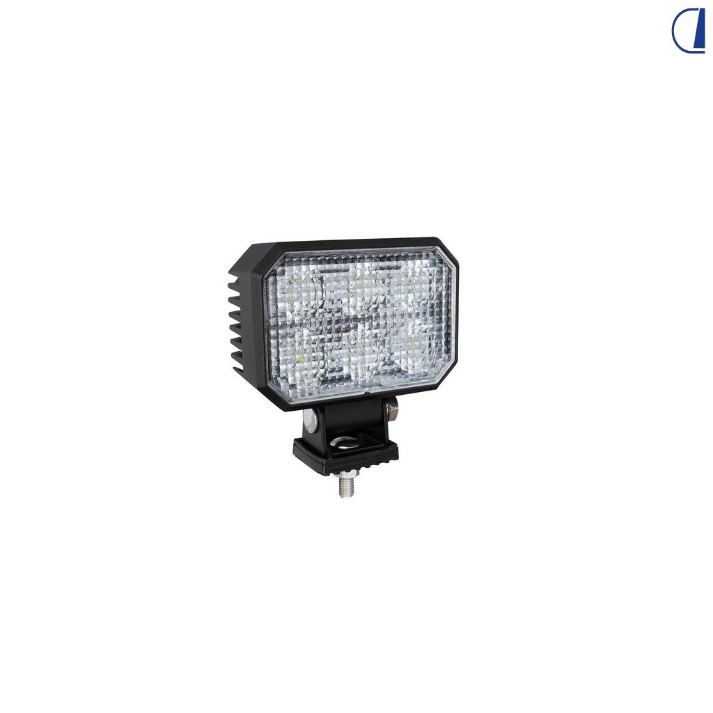 Luce da lavoro rettangolare a 6 LED Osram orientabile corpo in alluminio