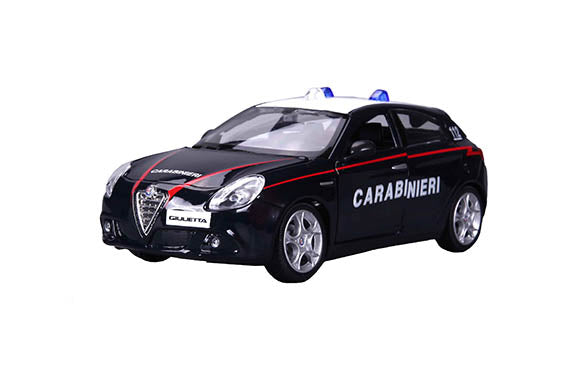 Coches Burago Carabinieri, Alfa Romeo Giulia / Stelvio surtido, Burago, escala 1:24, caja expositora