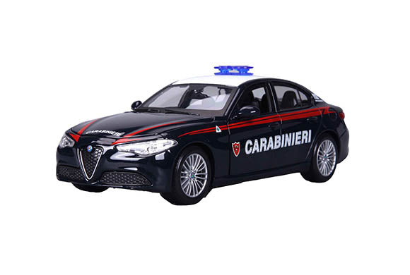 Coches Burago Carabinieri, Alfa Romeo Giulia / Stelvio surtido, Burago, escala 1:24, caja expositora