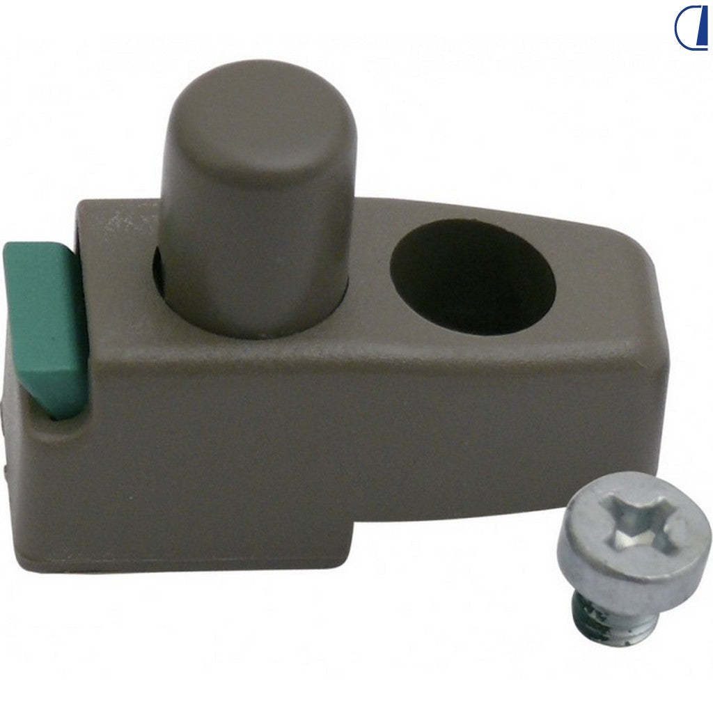 Fermaporta con tasto e linguetta verde per frigorifero Electrolux/Dometic vecchio tipo