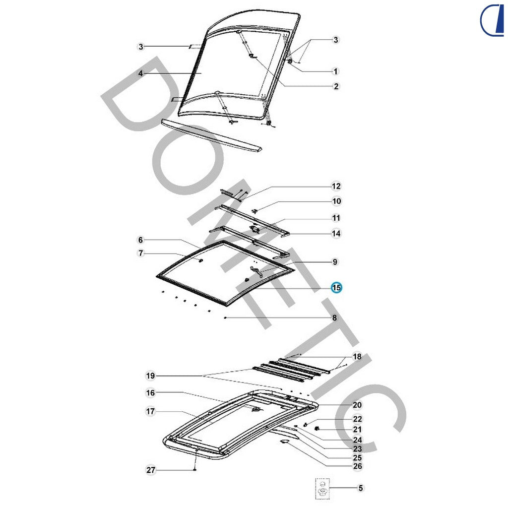 Remis Cornice esterna per oblò Skyview 1070x820 mm con accessori RAL 9001