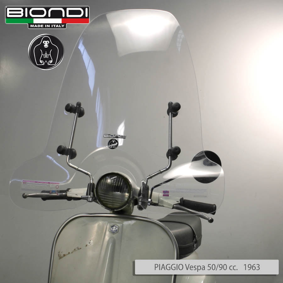 Biondi Parabrezza Club Trasparente per Vespa, Lambretta e Scooter - Solo Schermo