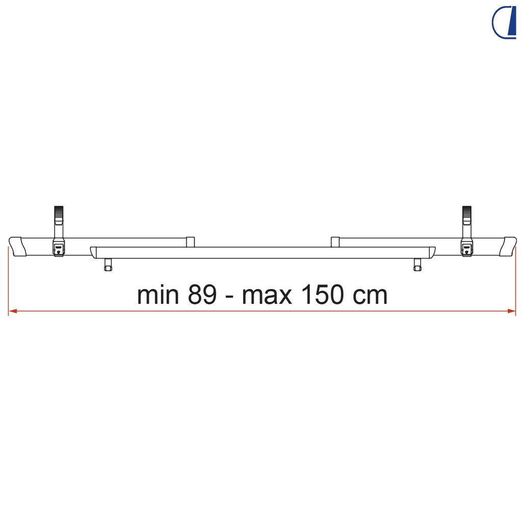 Quick Canalina telescopica Rail C per Carry-Bike 86–150 cm
