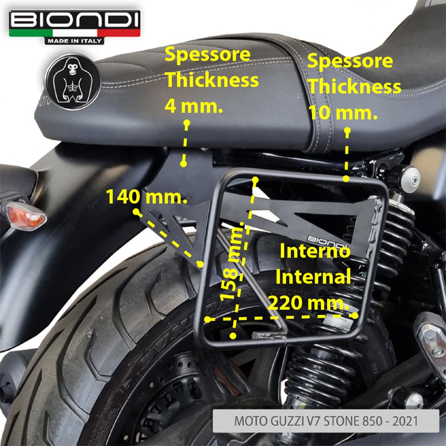 Biondi Telaietto Laterale Destro per Borse Moto Guzzi V7 850 e V7 Sport