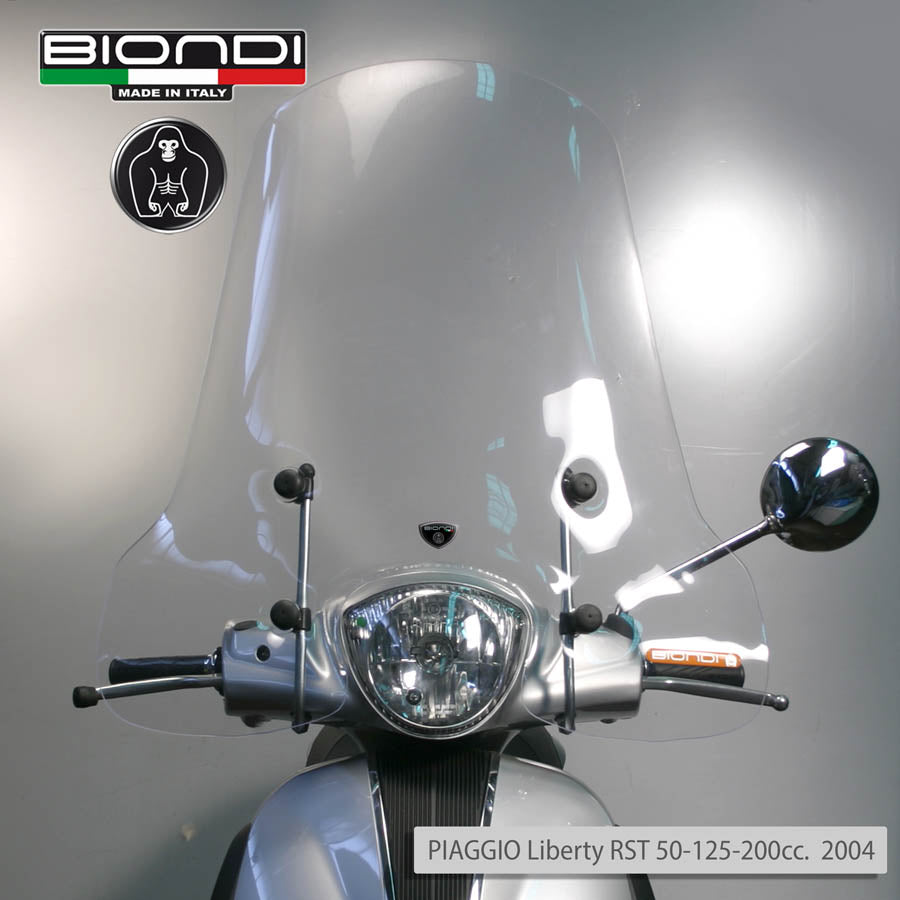 Biondi Parabrezza Z Trasparente Piaggio Liberty S 50/125/150 cc 2016-2024 - MPN 8071113