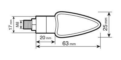 Lampa Arrow-2, indicatori di direzione a Led - 12V LED - Carbon 90115