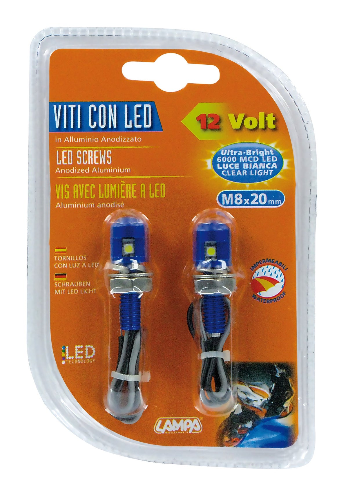 Lampa Set 2 Viti con LED Luce Bianca in Alluminio Anodizzato - Blu