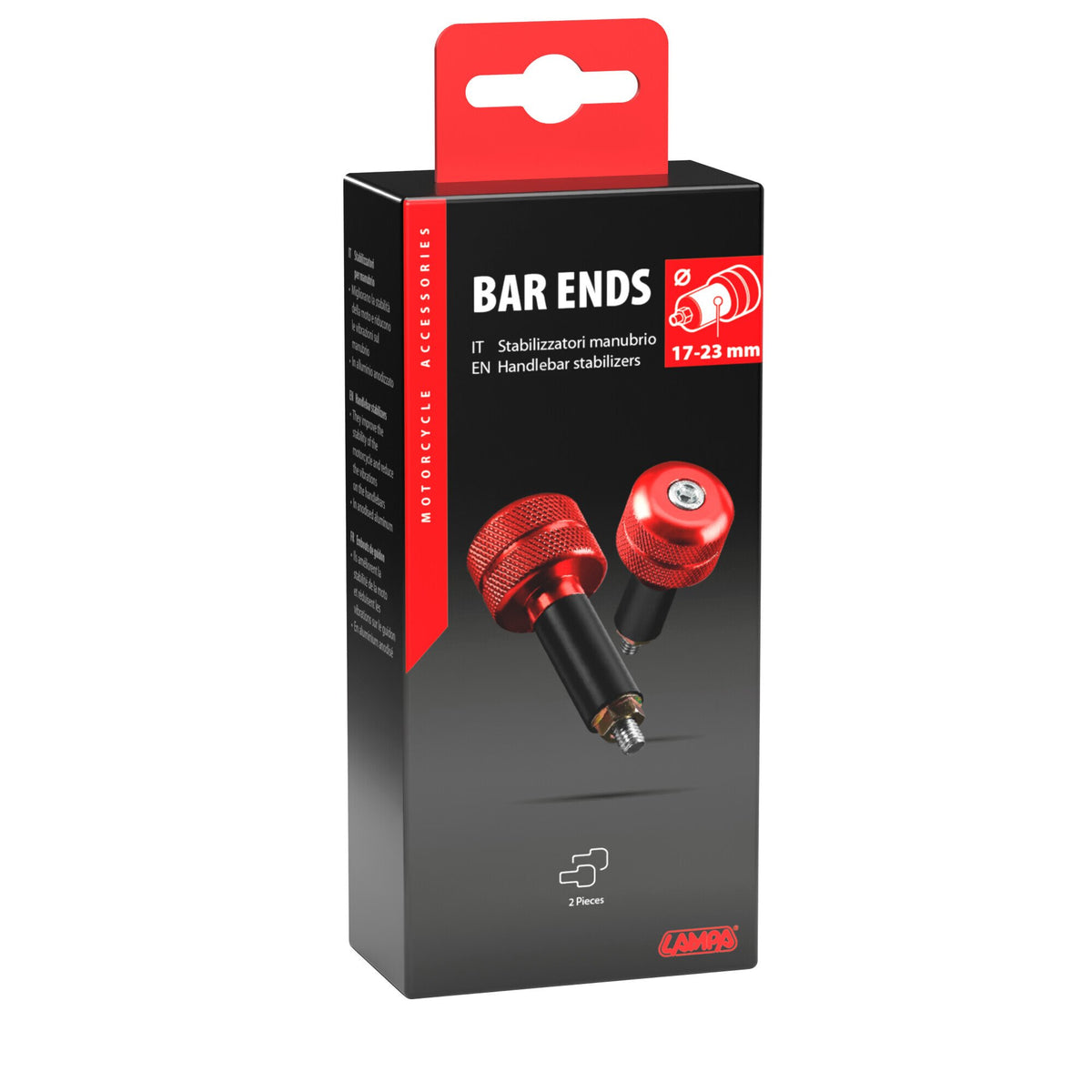 Lampa SU-4, Stabilizzatori manubrio moto universali - Rosso 90324
