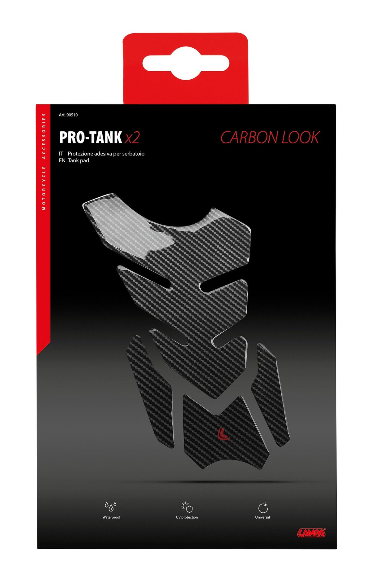 Lampa Pro-Tank X2 Protezione Adesiva Serbatoio Moto - Carbon