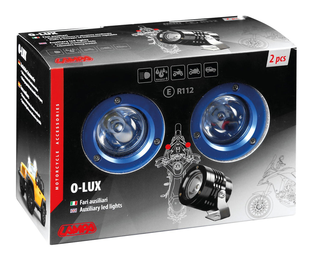 Lampa O-Lux, coppia fari ausiliari a led, 12V - Blu 90534